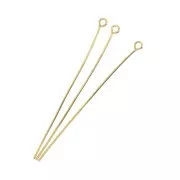 Bastón cabeza redonda 51x0.70 mm - Dorado con oro fino x 25