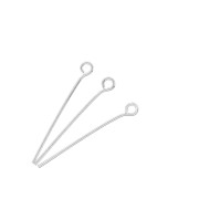 Bastón cabeza redonda 25x0.70 mm - Chapado en plata fina x 25|raw }}