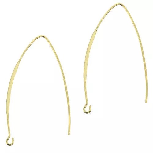 Ganchos pendientes hilo para decorar 42 mm - Dorado con oro fino x2
