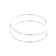 Pulsera engaste de latón para cabuchón redondo 20 mm - Chapado en plata fina x1