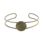 Pulsera engaste de latón para cabuchón redondo 20 mm -  Bronce x1