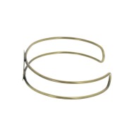 Pulsera engaste de latón para cabuchón redondo 20 mm -  Bronce x1