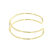 Pulsera engaste de latón para cabuchón redondo 20 mm - Dorado con oro fino x1