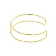 Pulsera engaste de latón para cabuchón redondo 20 mm -  Dorado con oro fino x1