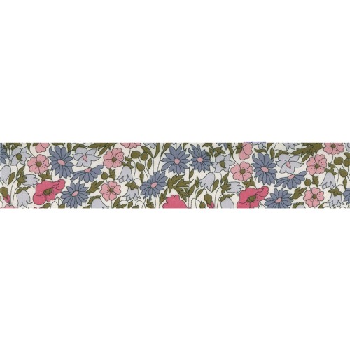 Cinta al bies tela Liberty  - Poppy and Daisy - Hortensias x 1m