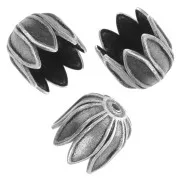 Concha de tulipán 9 mm a- Plateado envejecido x2