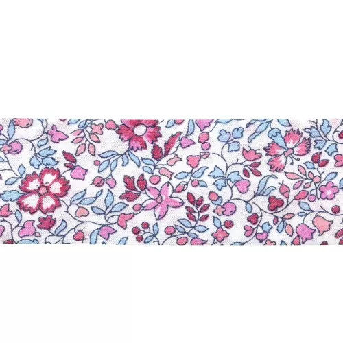 Cinta al bies tela Liberty - Katie and Millie - Fuchsia x 1m