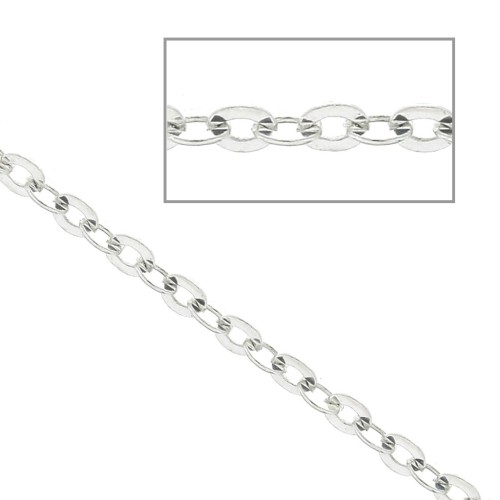 Cadena malla Forçat 1.3x1.6 mm Plata 925 x50cm