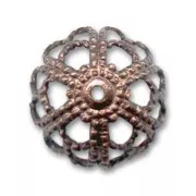 Casquilla filigrana 14 mm cobrizo antiguo x1