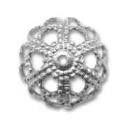 Casquilla filigrana 14 mm plateado envejecido x1