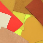 Retales de cuero de alta calidad / texturas diferentes- Amarillo x200g