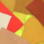 Retales de cuero de alta calidad / texturas diferentes- Amarillo x200g