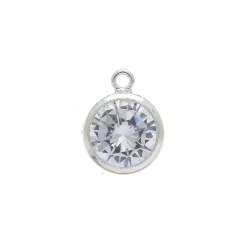Colgante 8.5x6. mm con anilla perpendicular - óxido de zirconio - de Plata 925