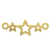 Entrepieza 3 estrellas de zamac 2 agujeros 25 mm - Dorado con oro fino x1|raw }}