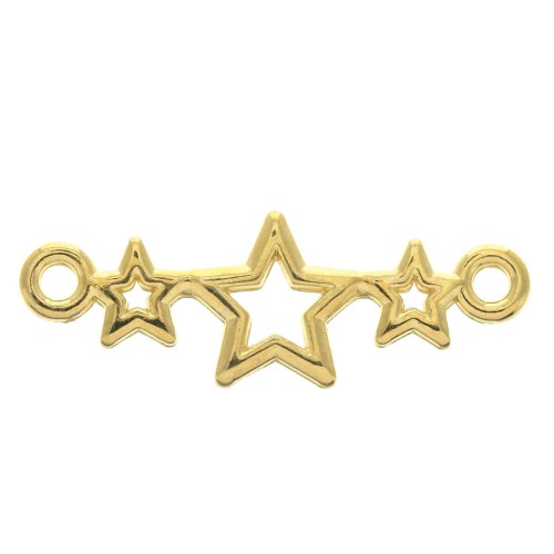 Entrepieza 3 estrellas de zamac 2 agujeros 25 mm - Dorado con oro fino x1