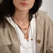 Colgante medalla estrella del norte 12mm para hacer joyas DIY - Dorado con oro fino x1