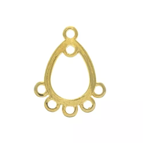 Entrepieza/Candelabro gota 7 agujeros a decorar 16X12 mm Dorado con oro fino x1
