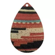 Dije gota de acero estampado étnico 36x24 mm - Dorado / Etnico x1