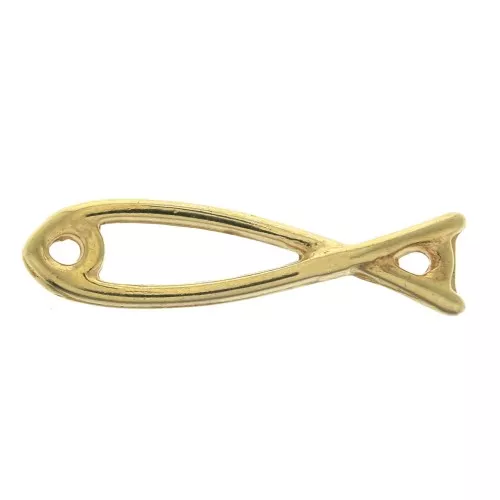 Entrepieza pez de zamac 2 agujeros 24 mm - Dorado con oro fino x1