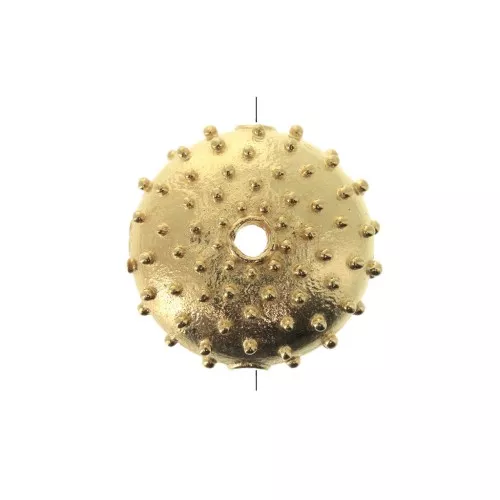 Cuenta de metal erizo de mar16x7 mm para hacer joyas DIY - Dorado con oro fino x1
