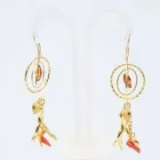 Cuenta de metal erizo de mar16x7 mm para hacer joyas DIY - Dorado con oro fino x1