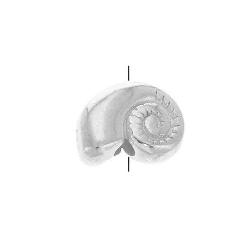 Cuenta de metal concha 10x8 mm para hacer joyas - Chapado Plateado envejecido x1