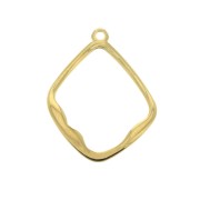 Colgante losange design 27x21 mm para hacer joyas DIY - Dorado con oro fino x1