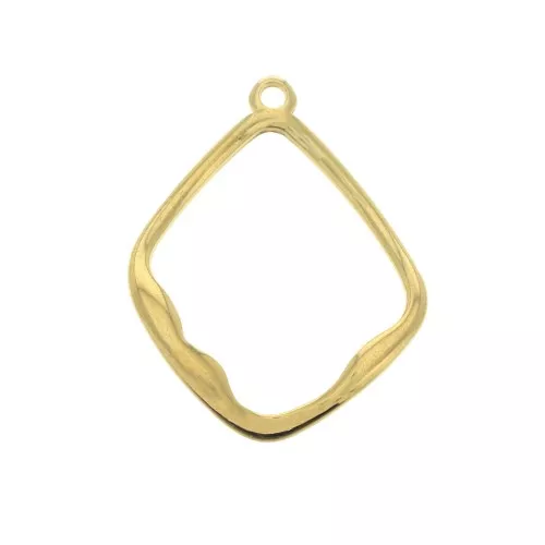 Colgante losange design 27x21 mm para hacer joyas DIY - Dorado con oro fino x1