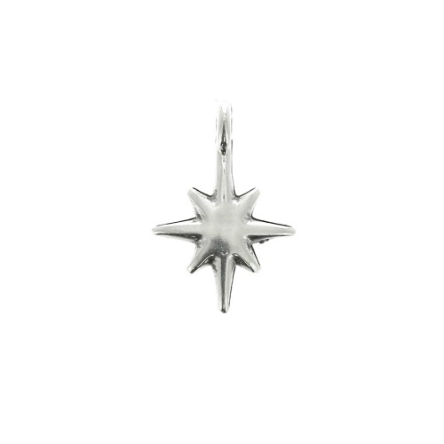 Colgante estrella del norte de zamac 14x10 mm - Chapado Plateado envejecido