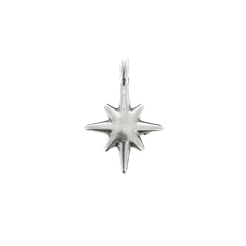 Colgante estrella del norte de zamac 14x10 mm - Chapado Plateado envejecido