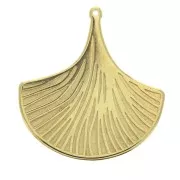 Colgante hoja de ginkgo 36x33 mm para hacer joyas DIY - Dorado con oro fino x1