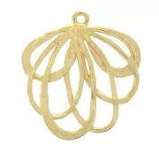 Colgante flor 27x25 mm para hacer joyas DIY - Dorado con oro fino x1