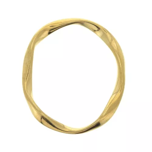 Anilla ovalada trenzada 33x27 mm para hacer joyas DIY - Dorado con oro fino x1