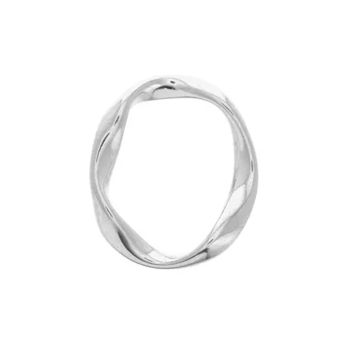 Anilla ovalada trenzada 25x20 mm para hacer joyas DIY -Chapado Plateado envejecido