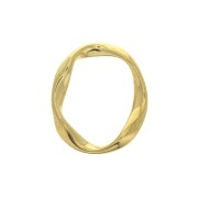 Anilla ovalada trenzada 25x20 mm para hacer joyas DIY - Dorado con oro fino x1|raw }}
