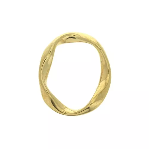 Anilla ovalada trenzada 25x20 mm para hacer joyas DIY - Dorado con oro fino x1