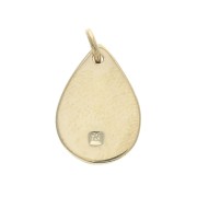 Dije martillado gota con anilla 17 mm Piedra de Luna / Chapado de Oro 3 micras