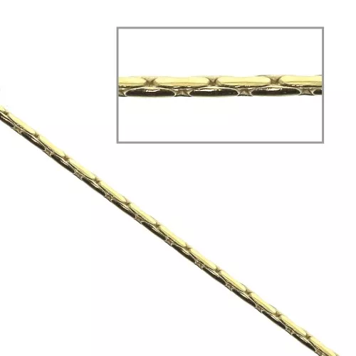 Cadena malla paloma redonda 1 mm chapado de Oro 3 micras x50 cm