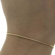 Cadena malla paloma redonda 1 mm chapado de Oro 3 micras x50 cm