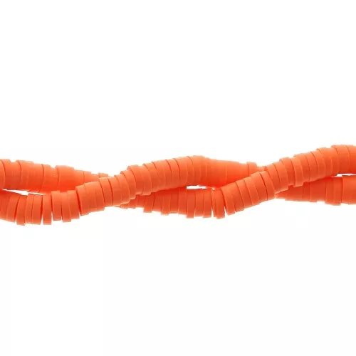 Cuentas arandalas Heishi 4x1 mm Naranja oscuro x39 cm