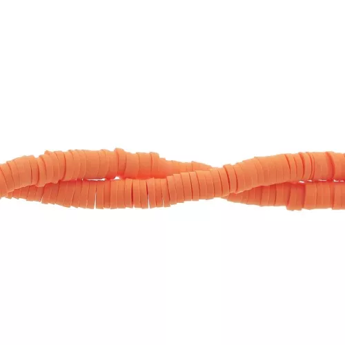 Cuentas arandalas Heishi de arcilla polimérica 4x1 mm Salmón x39 cm