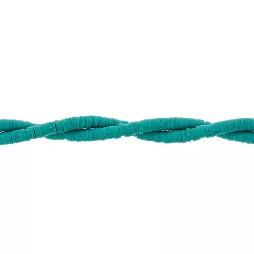 Cuentas arandalas Heishi 4x1 mm - Verde petróleo x44cm