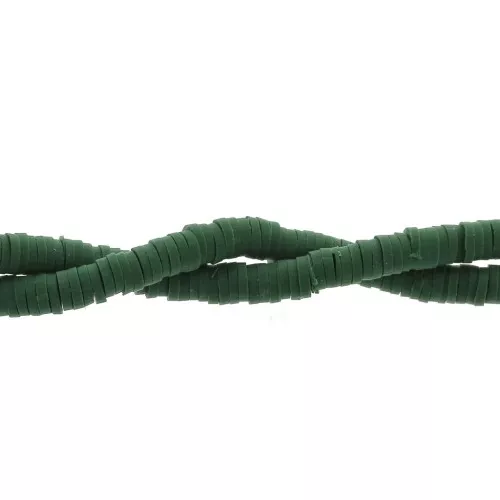 Cuentas arandalas Heishi 4x1 mm Verde abeto x39 cm