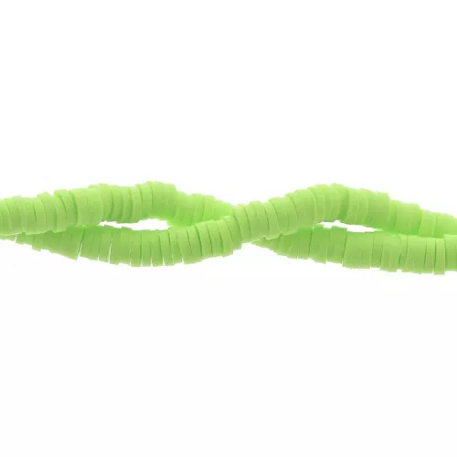 Cuentas arandalas Heishi 4x1 mm Verde lima x39 cm