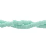 Cuentas arandalas Heishi de arcilla polimérica 6x1 mm Menta x44 cm