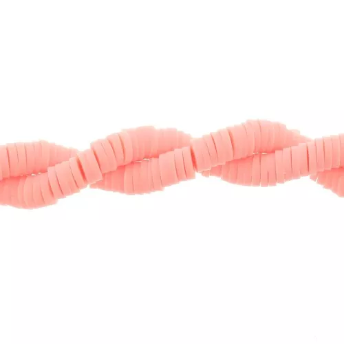 Cuentas arandalas Heishi 5x1 mm Salmón claro x39 cm