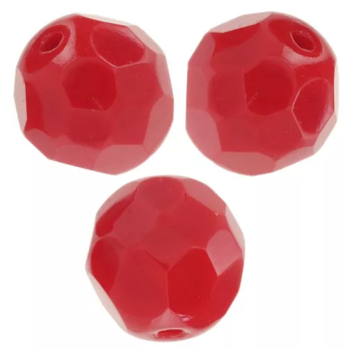 Facetadas 8 mm Opaque Red x20