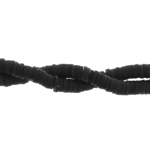 Cuentas arandalas Heishi 5x1 mm Negro x45 cm