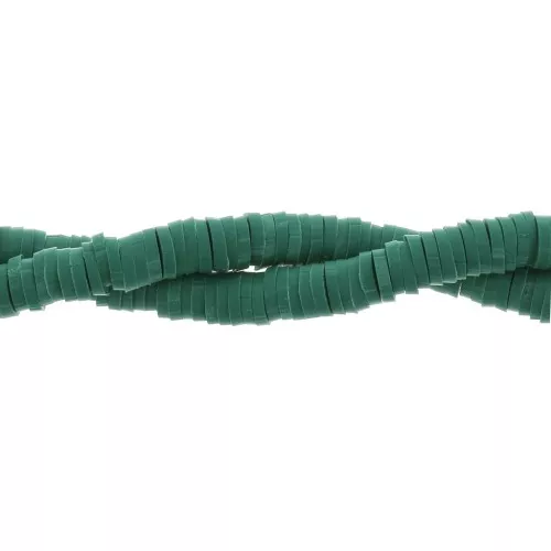 Cuentas arandalas Heishi 6x1 mm Verde bosque x39 cm
