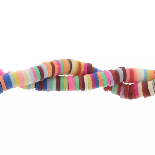Cuentas arandalas Heishi 5x1 mm Multicolor x37 cm